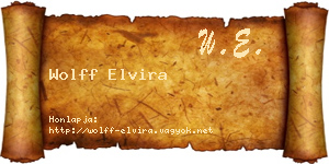 Wolff Elvira névjegykártya
